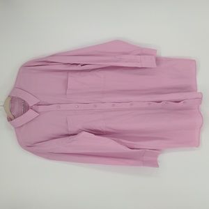 Pink Oversized Button-Down Shirt Dress
